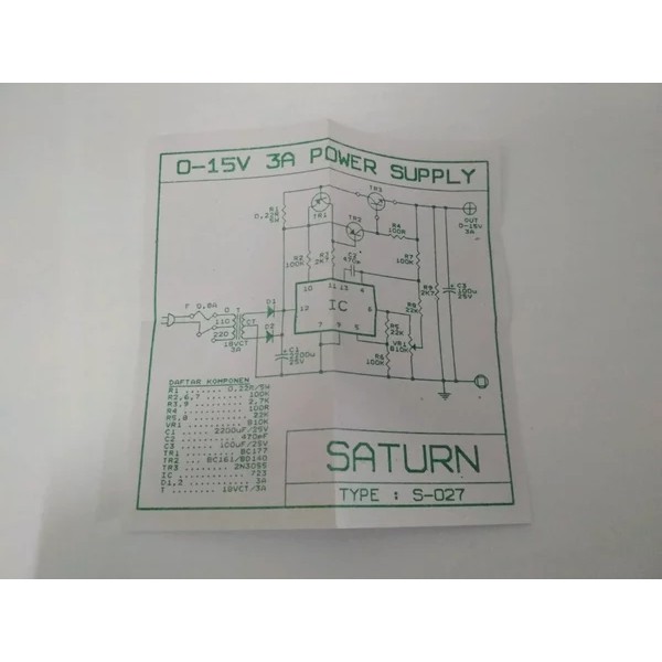 PCB Power Supply 3A 0-15V Stabilized S-027