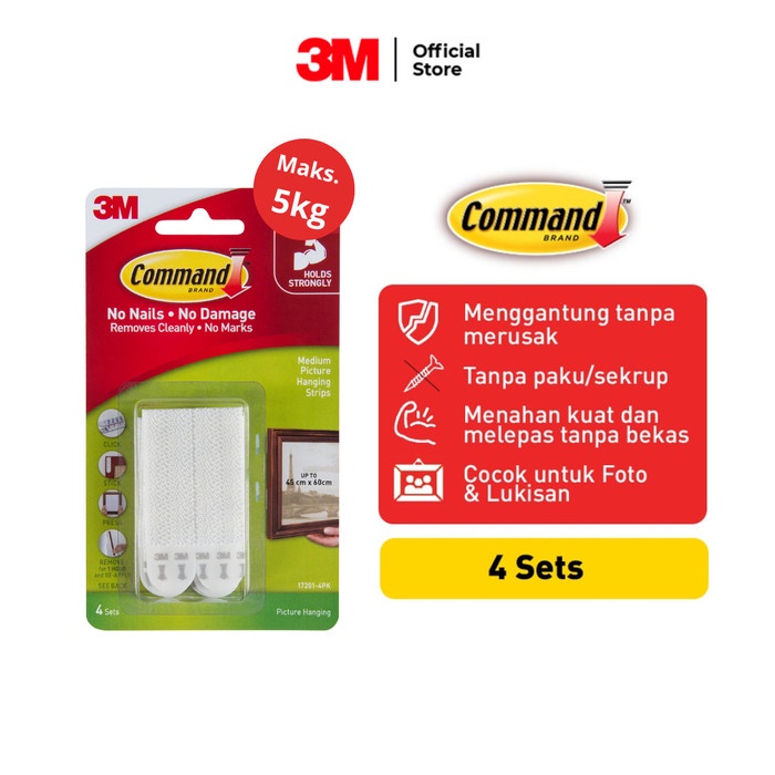 

Command 3M Gantungan Lukisan/Foto Medium Picture Hanging Strips 17201