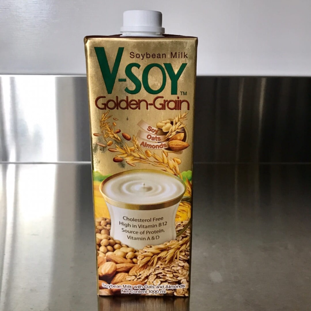 V-Soy Golden Grain Susu Almond, Oat, Soy (VSoy Milk Non GMO) 1 L