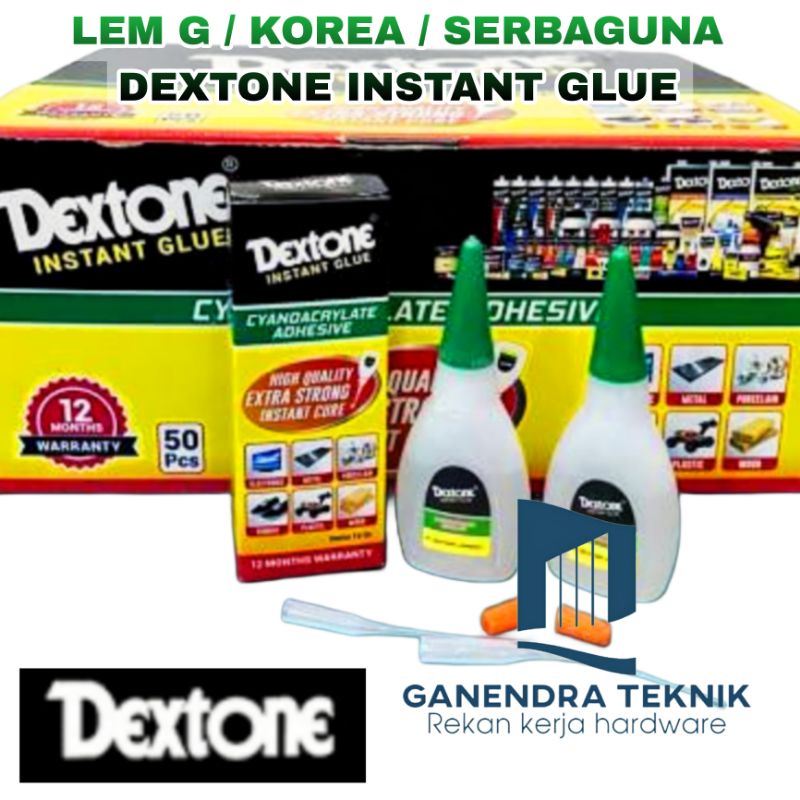 

Dextone Lem Korea Instant Glue 15gram Original - Lem Dextone Cyanoacrylate