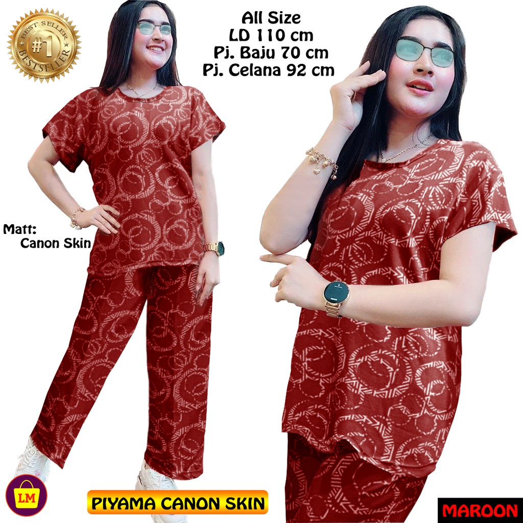 TERMURAH TERLARIS Setelan Baju Piyama Pajamas Wanita PIYAMA CANON SKIN TERBARU LMS 20963