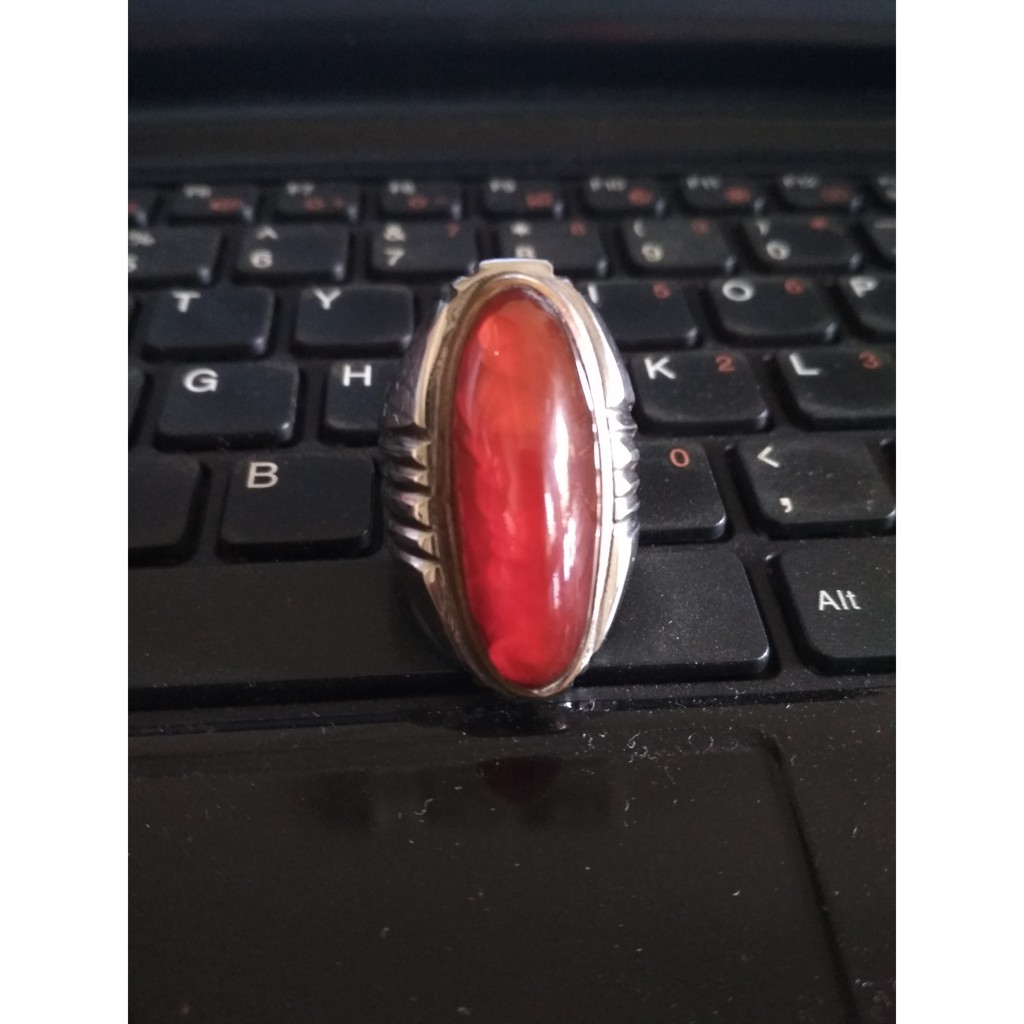 Cincin Batu Akik Pandan Merah Jamblang