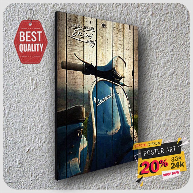 Hiasan dinding dekorasi dinding - pajangan dinding kamar - wall decor - Poster Vespa - 203012STA