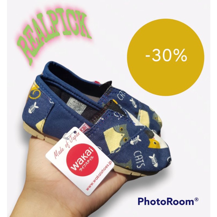 SEPATU SLIP ON ANAK PRIA WANITA DEWASA WAKAI CATS NAVI SOLL CREAM TERMURAH