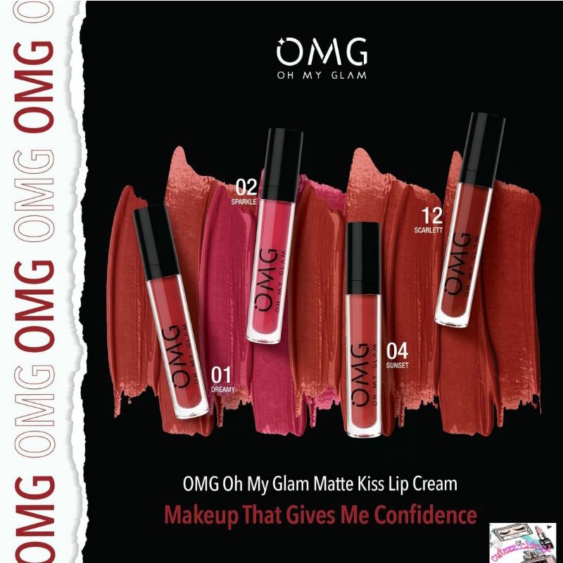 ☃Cutezz_Ching1☃OMG Oh My Glam Matte Kiss Lip Cream||OMG Lip Cream Crycle Of Love Edition 3.5g