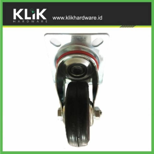 Roda Karet 3 Inch Hidup Putar Roda Trolley Troli Etalase Swivel 75 mm