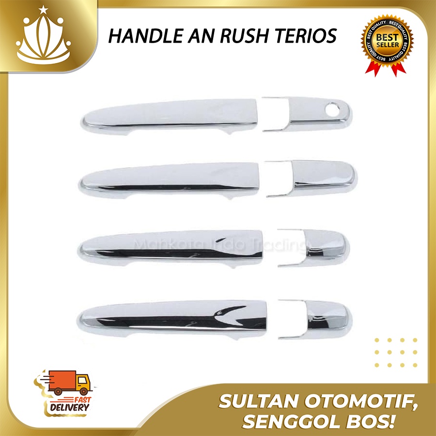 Cover HANDLE SAJA Gagang Pintu Mobil ALL NEW RUSH TERIOS 2018 Chrome