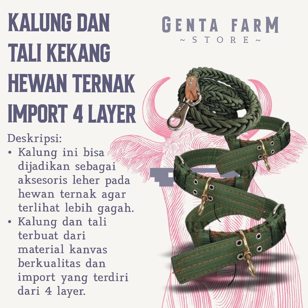 Kalung Sapi Kerbau Kambing Tali Kekang Aksesoris Leher Ternak Kambing Sapi Domba Kerbau Sapi
