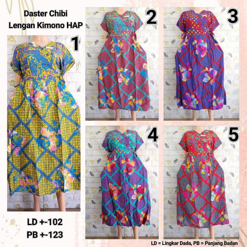 Daster Chibi Lengan Kimono HAP LD 100 Adem Busui Friendly BU TEJO SNDN + KRMS