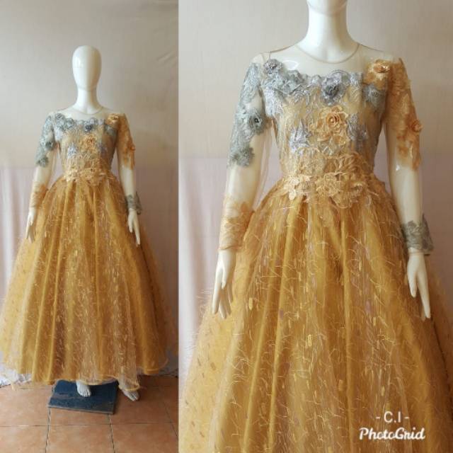 Yello kebaya gaun wisuda hijab prawedding akad nikah hijab