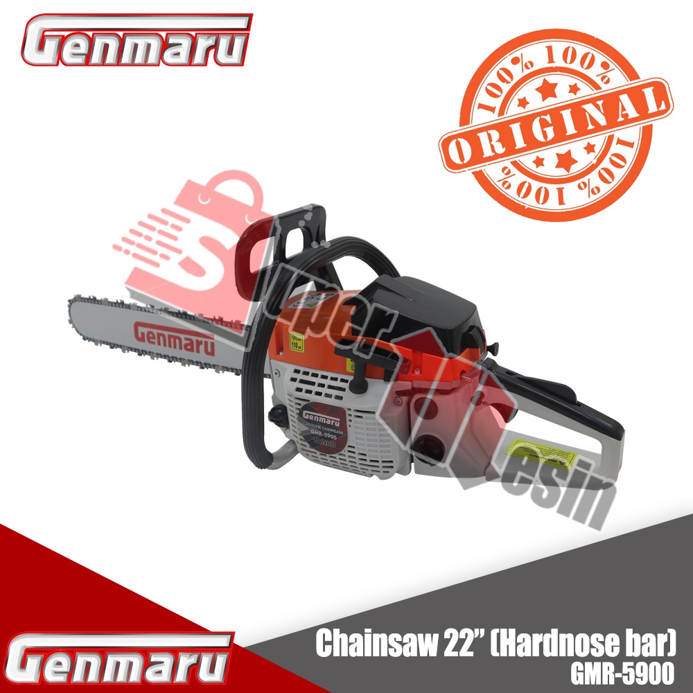 GENMARU MESIN CHAINSAW GERGAJI MESIN STHEEL 22 INCH HARDNOSE BAR BAJA