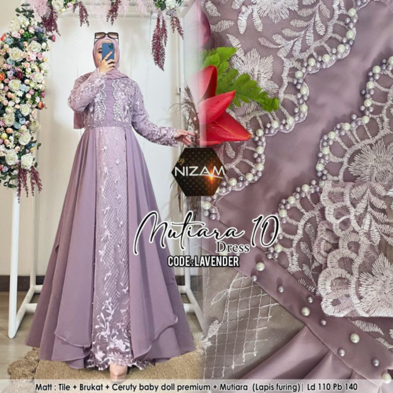 Gamis brokat mutiara premium ori nizam gamis pesta gamis brokat premium
