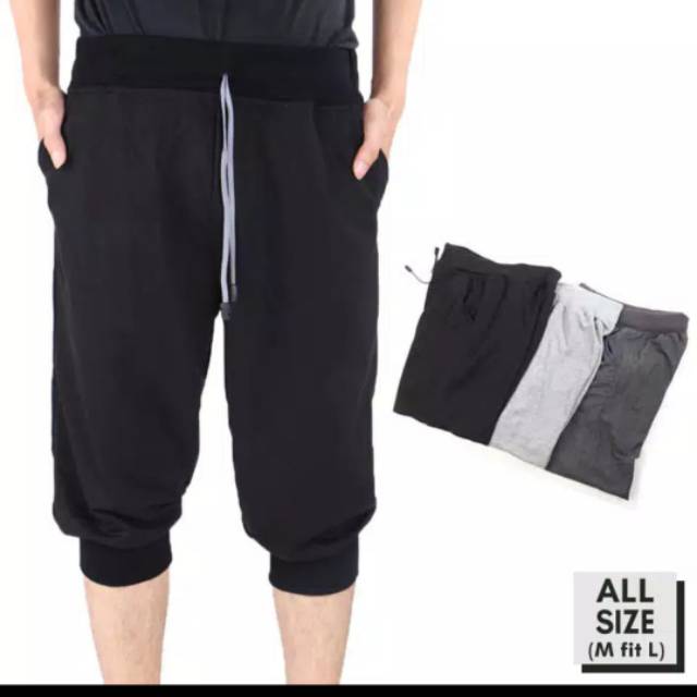  CELANA  JOGER PENDEK 3  4  POLOS SWEATPANTS DEWASA PENDEK 3  4  