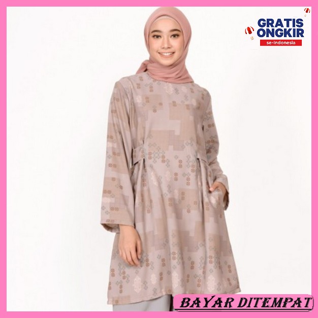 Tunik Wanita Terbaru 2021 Kekinian / Atasan Wanita Fashion Muslim / Baju Atasan Tunik U7O7 ZM Zaskia Mecca - Dias Mocca Tunik - Je