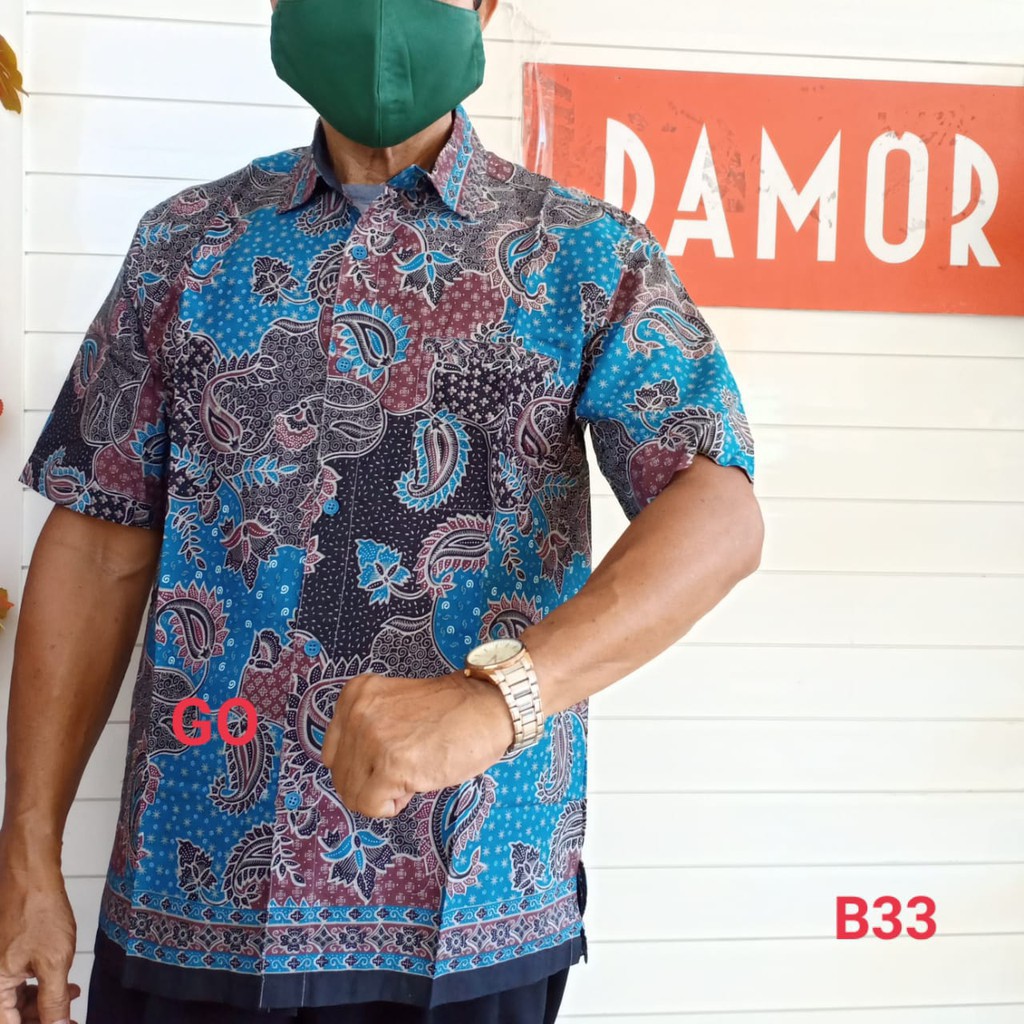 gos  BRSE DAMOR (CRESSIDA) KEMEJA BATIK Cowok Pakaian Pria Baju Batik Dewasa Lengan Pendek