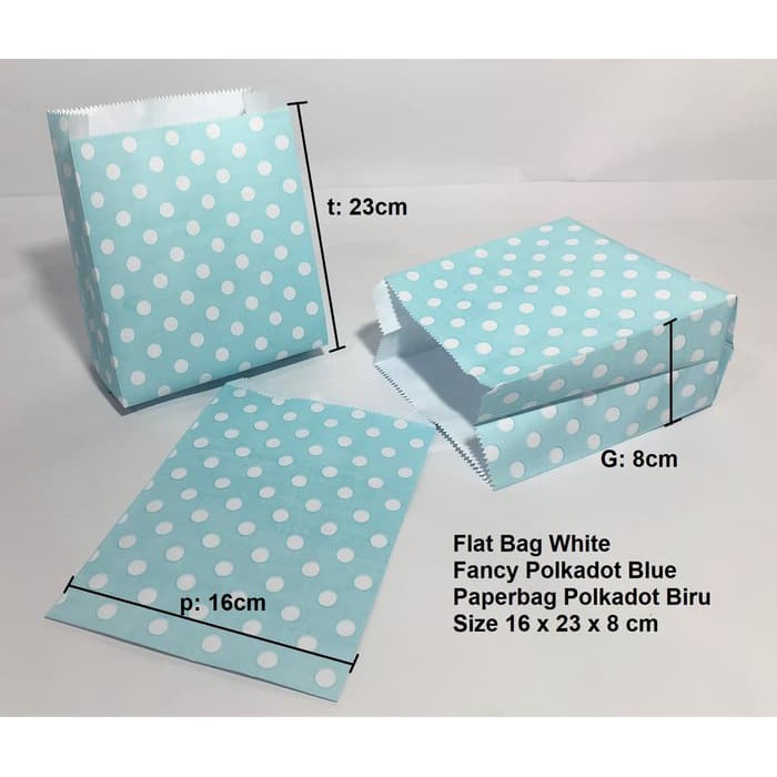 

Paperbag Flat Kantong Kertas Warna Biru Polkadot (L) Souvenir