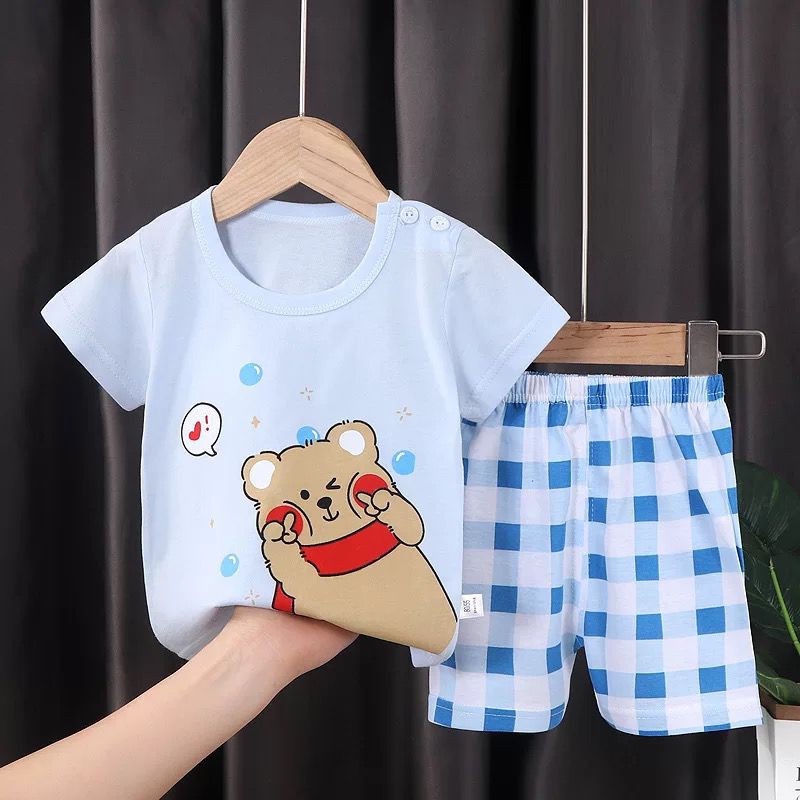 setelan pendek bayi 0-3 TAHUN  / baju bayi import baju anak baju bayi lucu stelan bayi baju santai bayi