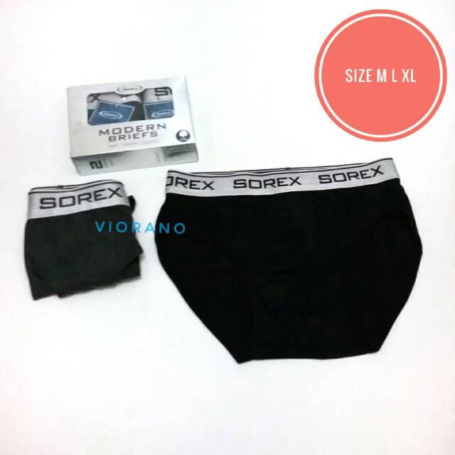 1Box Isi 2Pcs Cd Sorex M3901 Cotton Modern Briefs Celana Dalam Pria Model Segi Tiga Premium M L XL