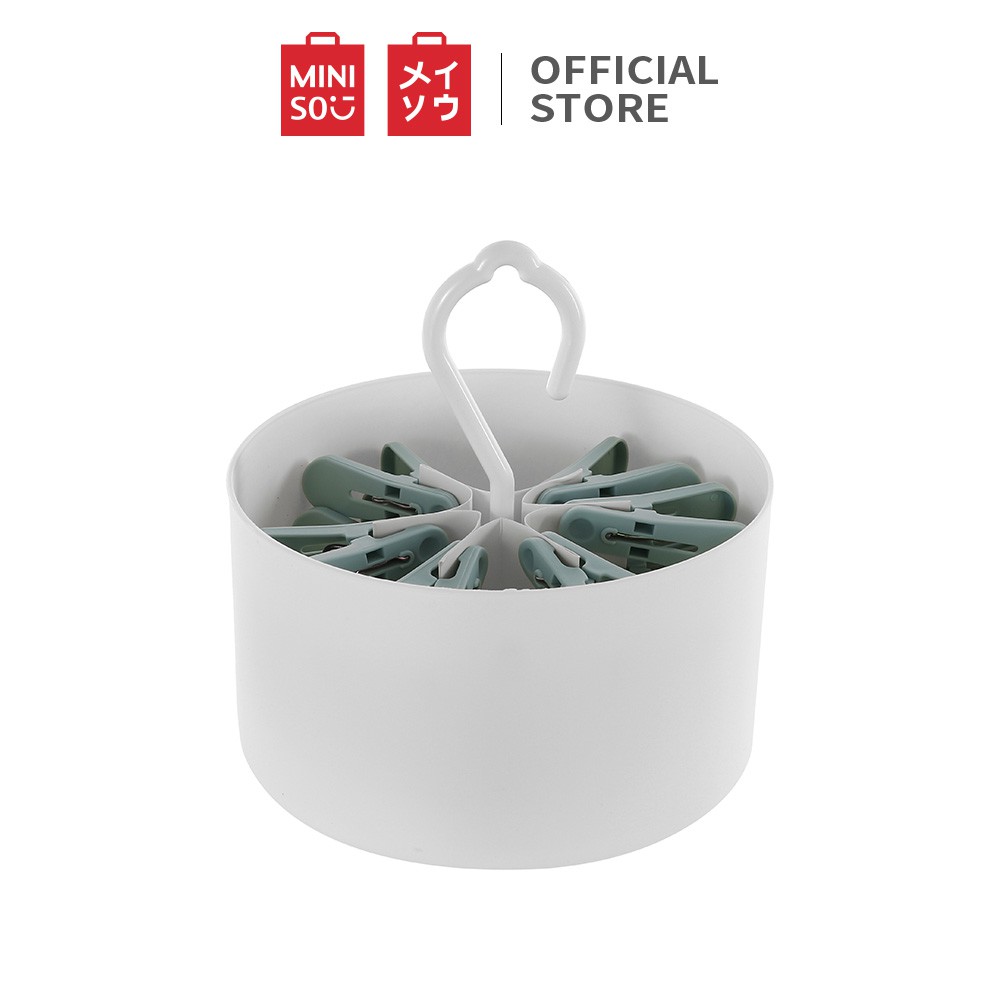  MINISO  Hanger  Klips Dengan Kotak Penyimpanan 24 Pcs 