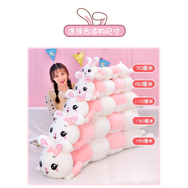 Guling Boneka Bunny Ulat Bahan Plush