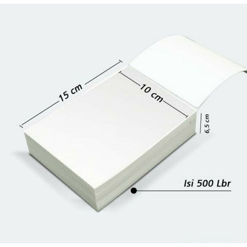 Label Sticker Thermal 100x150 Kertas isi 500 Lembar Receipt Printer Barcode KOTAK, TIDAK PAPER JAM