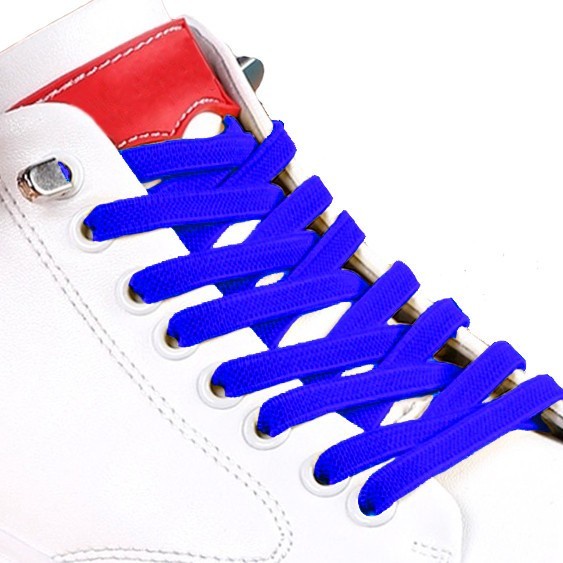 MR Shoelaces EF16 Elastic Blue Biru Tali Sepatu Flat Elastis 100cm