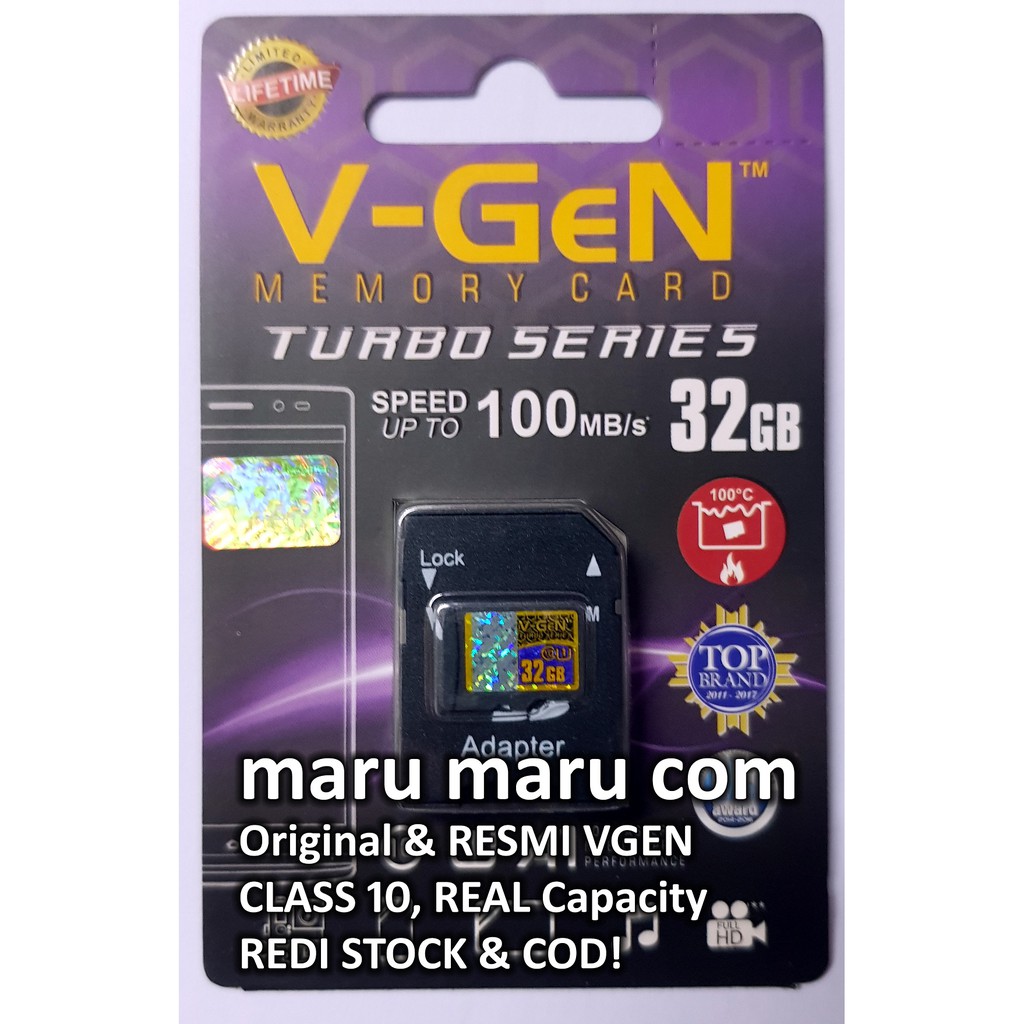 VGen 32GB Micro SD V-Gen 32 GB Turbo Class 10 Real Original Resmi VGEN Indonesia