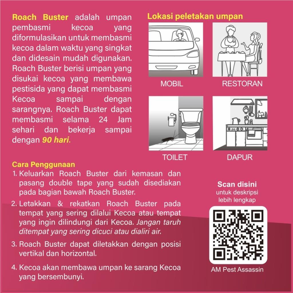 Umpan pembasmi kecoa ROACH BUSTER isi 8 racun basmi anti kecoak