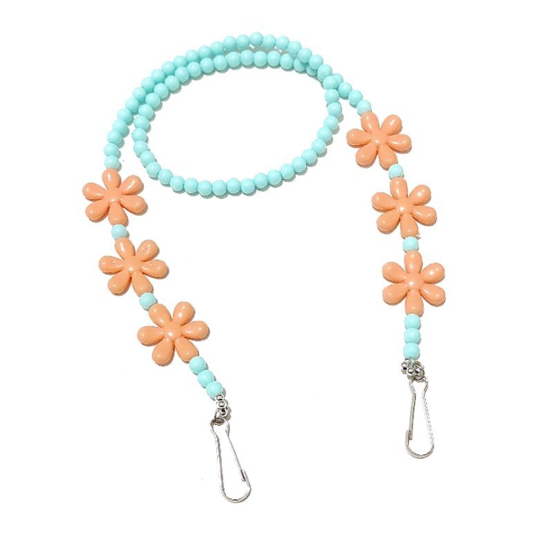 Kalung Gantungan Masker Strap Mask Flower Pastel Beads Hanging Pengait