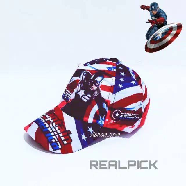 Topi full print captain amerka & marvel