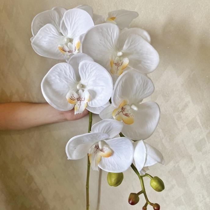 DISKON ANGGREK BESAR 8 KEPALA ARTIFICIAL PALSU IMPORT - Putih AR053