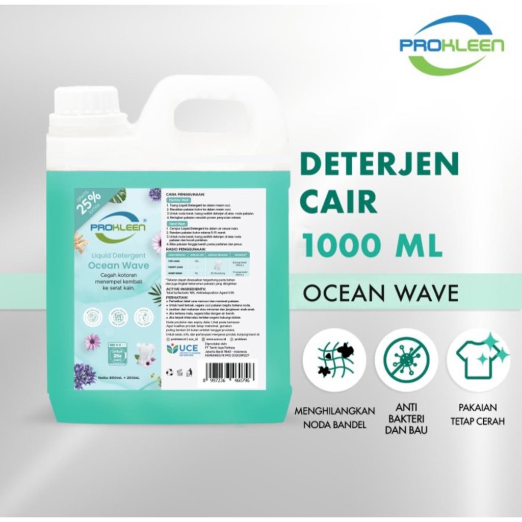 PROKLEEN Liquid Detergent KEMASAN REFILL BARU 800 ML KONSENTRAT - SABUN Detergen PAKAIAN Cair