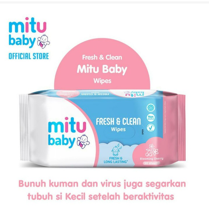 Paseo Baby wipes / Tissue Basah baby 50 Sheets x 2 Packs