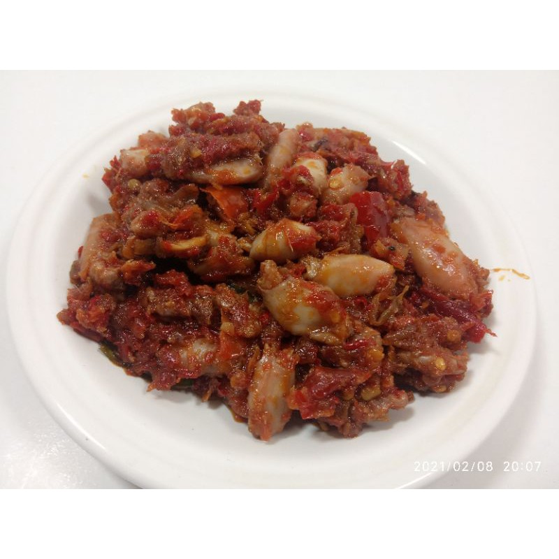 

Sambal Baby Cumi. Sehat, lezat, dan halal, nonMSG, tanpa pengawet. Dengan baby cumi premium grade A