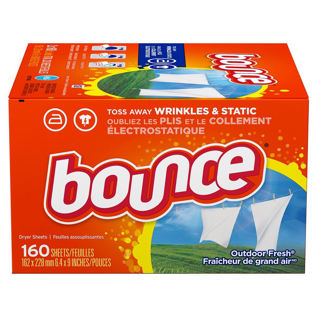 160 Sheets - Bounce Dryer Sheets Outdoor Fresh