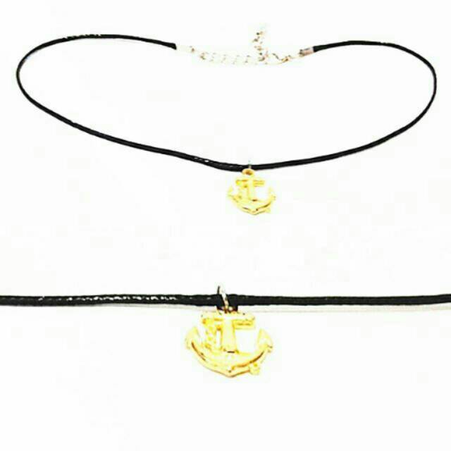 Baby Choker Necklace Golden Small Anchor | Kalung Handmade