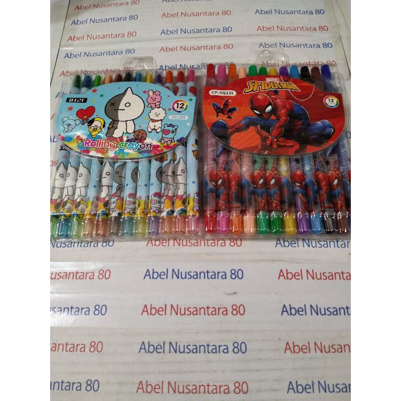 

crayon putar 12 warna karakter