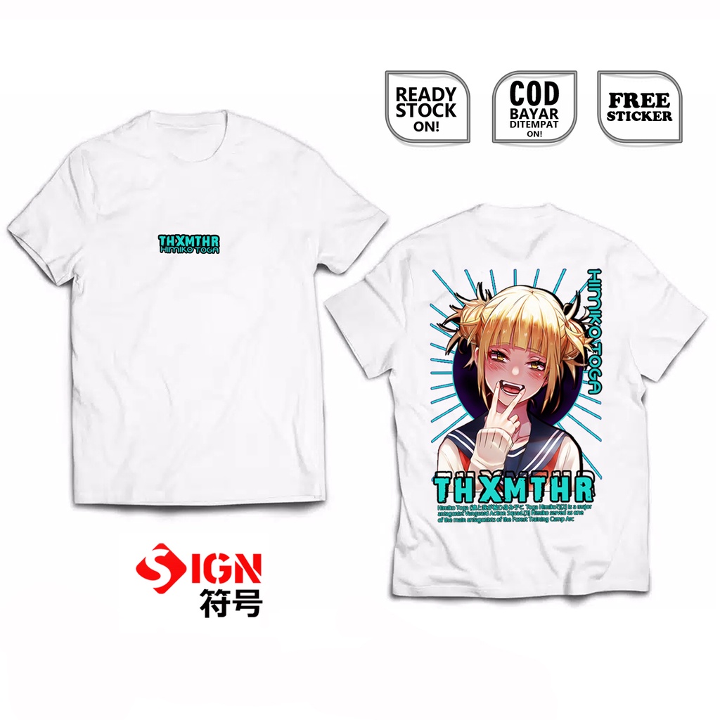 KAOS WAIFU HIMIKO TOGA MY HERO ACADEMIA ANIME MANGA BAJU JEPANG IZUKU OBORO DABI KUROGIRI OTAKU SIGN