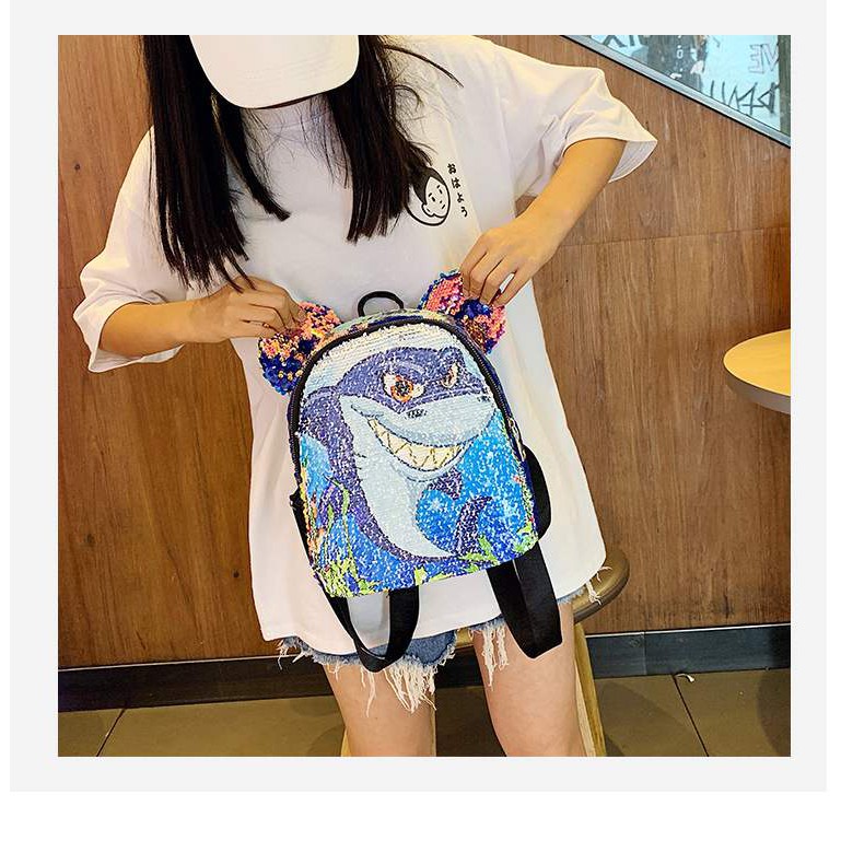 ELFYDO ELF1400 Tas Ransel Anak Sequin Glitter Karakter Unicorn Telinga Beruang