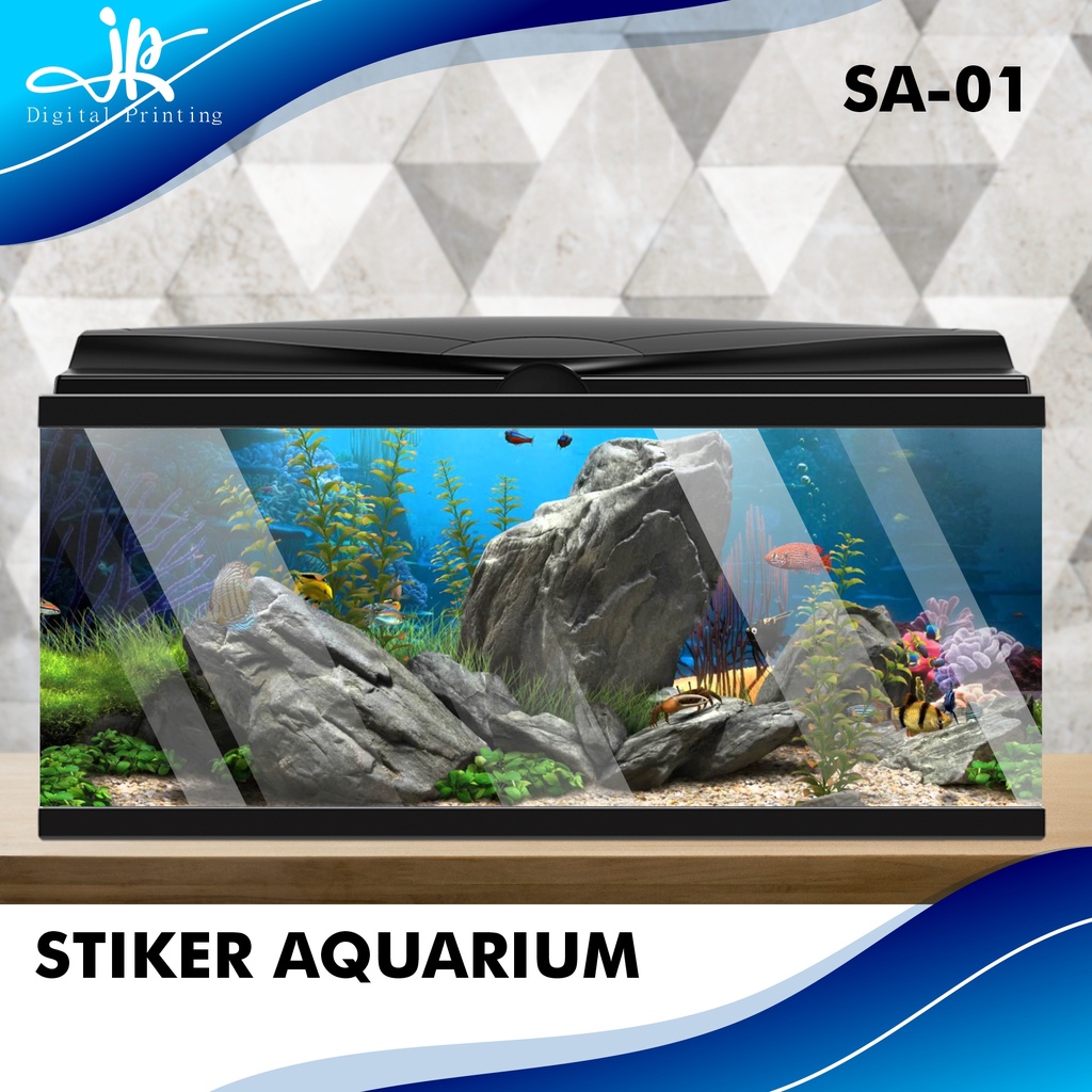 Stiker Akuarium / Wallpaper Aquarium/Background / Latar Belakang Aquarium