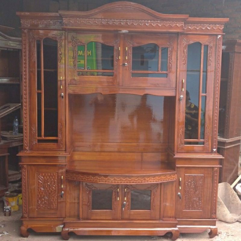 bupet tivi kayu jati asli/ bupet pajangan/ partisi