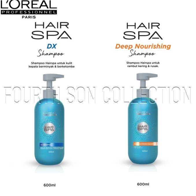 loreal hair spa / hairspa shampo 600ml, dx shampoo / deep nourishing