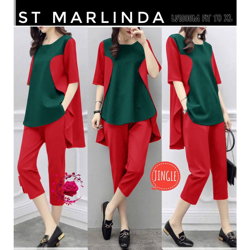 SETELAN MARLINDA FASHION WANITA / KASUAL TERLARIS / KOMBINASI WARNA / BAJU PESTA / JALAN2