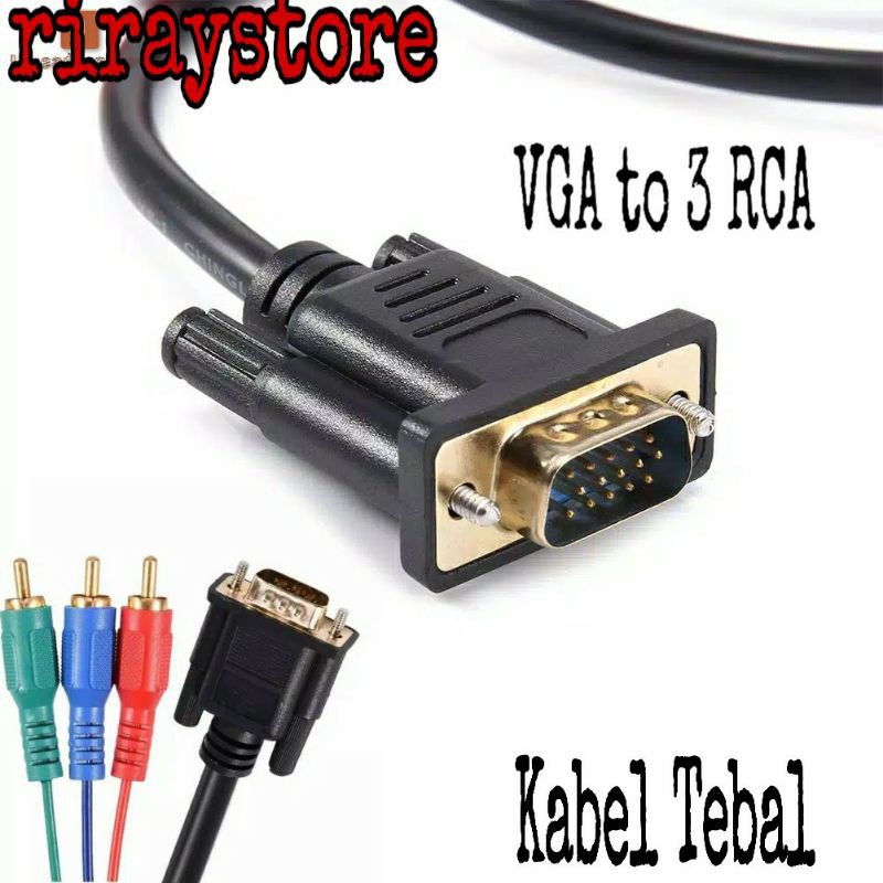 KABEL VGA TO RCA 1.5M /Cable VGA to Jack Audio Video