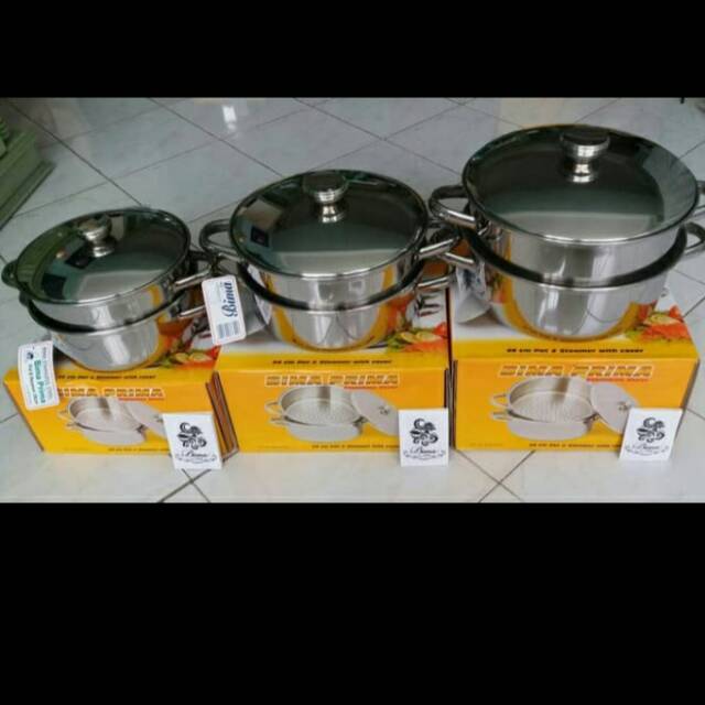 BIMA STAINLESS STEEL STEAMER 24 CM WITH COVER KUKUSAN ORIGINAL