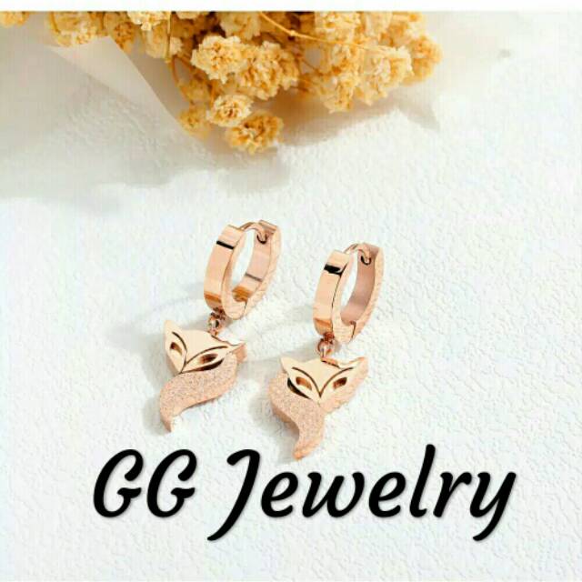 GG Anting Jepit Aksen Rubah Titanium#AT-107B