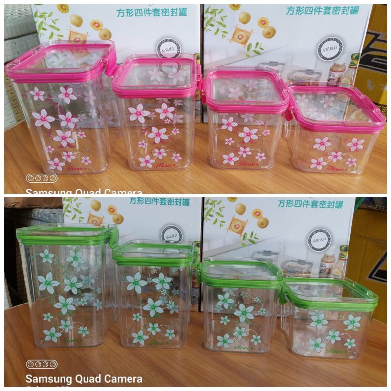 (COD)TOPLES STORAGE 4PCS/TOPLES AKRILIK/TOPLES KEDAP UDARA/TOPLES SET MURAH