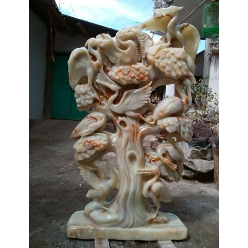 Patung Burung Bangau Onyx