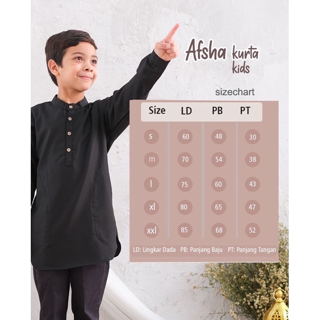 Riskirich Afsha Kurta kids Baju Koko Muslim Anak Laki-Laki Lengan Panjang Katun Toyobo Original