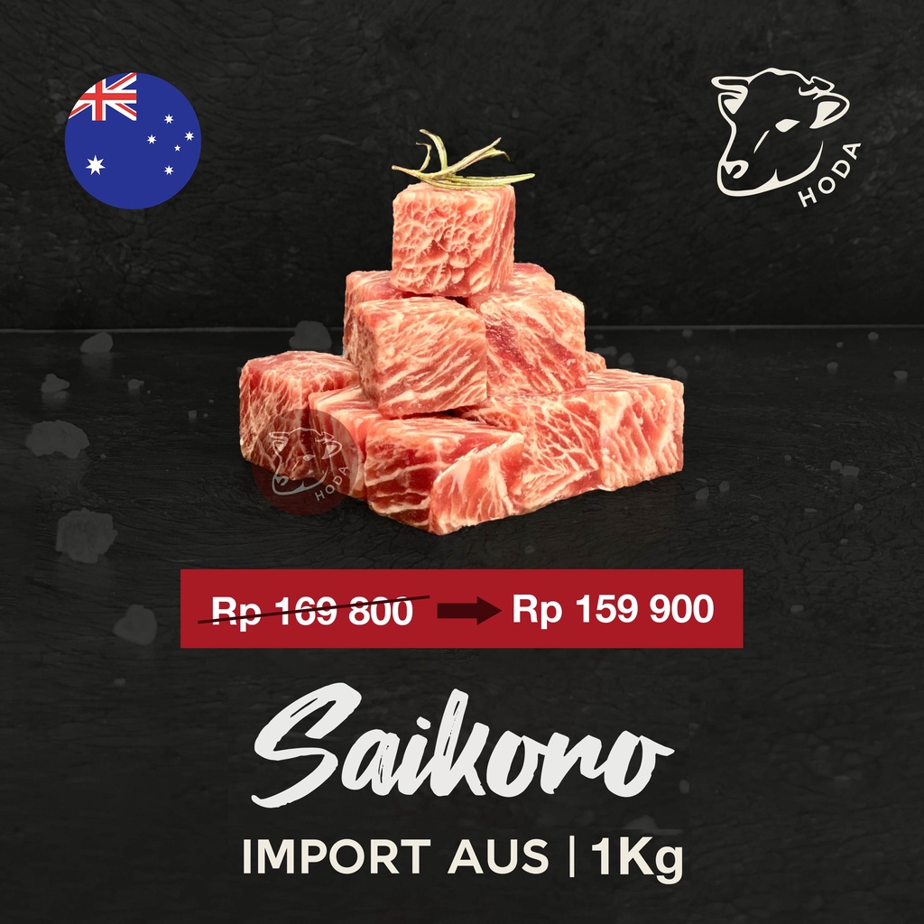 

Saikoro Beef Wagyu/ Beef Cubes Wagyu Meltique Premium Impor AUS 1kg